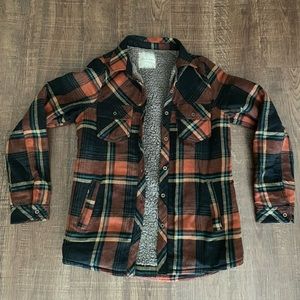 Altar’d State Sherpa Lined Flannel Buttoned Jacket